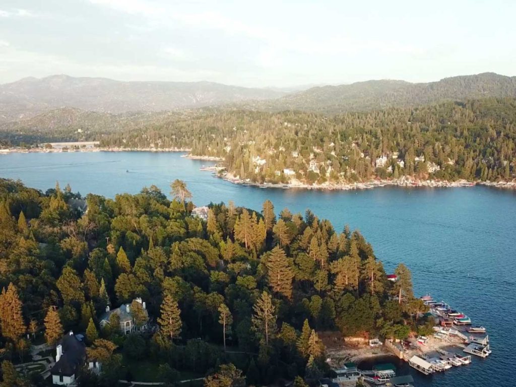 An arial view of beautiful private Lake Arrowhead