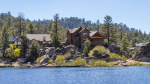 beautiful lake view of big bear real estate and the lake in big bear california 2024 16x9