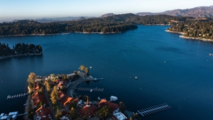 drone photograph of lake arrowhead, california 001