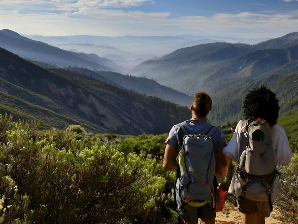 happy couple hiking in lake arrowhead ca 2024 16 9
