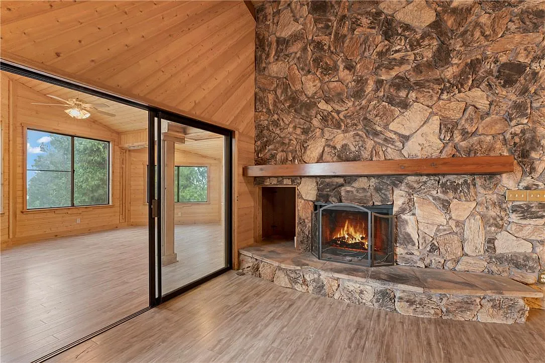 Crestline Home For Sale At 161 Pine Ridge Road Crestline Ca Fireplace 01